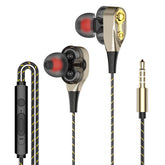 Dual Dynamic Driver Stereo Wired Earphone In-ear Headset Bass Gaming Earbuds for iPhone huawei
