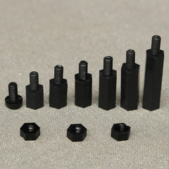 M3NH5 180Pcs M3 Nylon Screw Black Hex Screw Nut PCB Standoff Spacer Column Assortment Kit