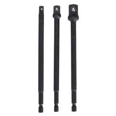 3pcs 1/4 Inch Shank 150mm Socket Adapter Extension Socket Impact Driver Adapter