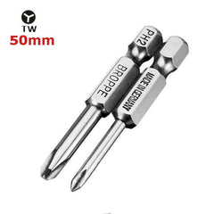 2Pcs 50mm Magnetic Y Shaped Screwdriver Bits 1/4 Inch Hex Shank