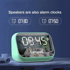 Wireless Bluetooth Speaker Alarm Clock Mirror Multifunction Speaker Stereo Surround Desktop Loudspeaker Sound Box With Mic