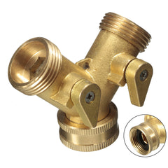 EU Standard 3/4 " Brass Garden Irrigation 2 Way Y Shape Adapter Splitter Hose Faucet Manifold Pipe Tap Connector