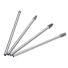 4Pcs 150-160mm Tungsten Carbide Rotary Burr Set 6mm Shank for Die Grinder Drill DIY Woodworking Metal Carving Polishing Engraving Drilling