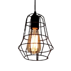 E27 Metal Pendant Cage Light for Bar Coffee Shop Indoor Hanging Lamp Decor