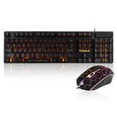 Wired Keyboard & Mouse Set 104 Keys USB Wired Gaming Luminous LED Backlight Keyboard Mouse Combo Home Office Kit for Laptop Computer PC