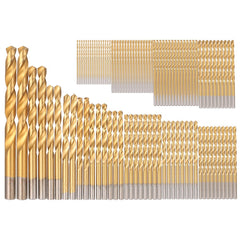 99Pcs HSS Drill Bits with Metal Case 1.5-10mm High Speed Steel Titanium Plated Twist Drill Bit for Wood Drilling