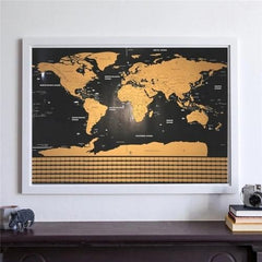 Scratch Off World Map Interactive Vacation Poster World Travel Maps For Home Office Decoration