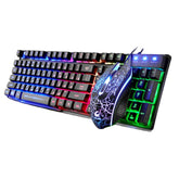 Keyboard & Mouse Combo 104 Keys Russian Version Wired Colorful Backlit Gaming Keyboard 2000DPI Optical Mouse Set with Mouse Pad