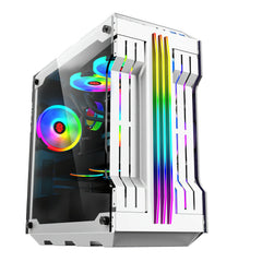 RGB Light Bar Computer Case Tempered Glass Panels ATX Gaming Water Cooling PC Case E-Sports Online Cafe Desktop Game Supplies