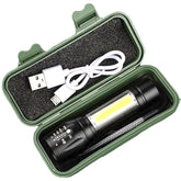 Portable Rechargeable Zoom LED Flashlight Torch Lantern 3 Lighting Modes Camping Light Mini Led
