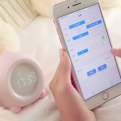 Mini LED Digital Voice Control Creative Alarm Clock Smart Speaker Multi-function Sleep Timer Night Light