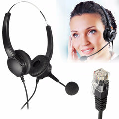 Hands-free Call Center Noise Cancelling Corded binaural Headset Headphone with Mic