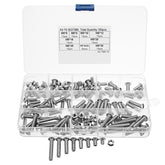150Pcs M5 Stainless Steel 6-30mm Hex Socket Button Head Screw Allen Bolt Assortment Kit