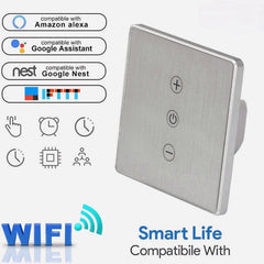 Smart Home 86 Type Timing Stepless Dimming Wifi Switch Compatible with Amazon Alexa Google Home
