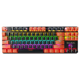 Mechanical Keyboard 87 Keys USB Wired Hot Swappable Blue Swtich Colorful LED Backlight Gaming Keyboard for Gaming Typing Office