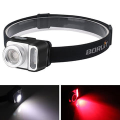 650LM XPG White Light+3030 Red Light Ultralight HeadLamp Outdoor Cycling Camping AAA Battery