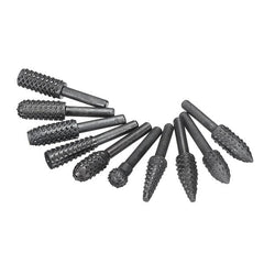 10Pcs Rotary File Rasp Set 6mm Shank Files Burr Cutters Woodworking Carving Bits