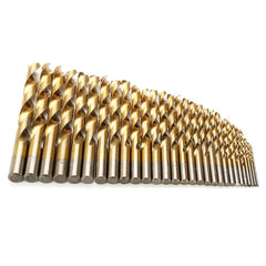 29Pcs 1/16 to 1/2 Inch Titanium Coated HSS Twist Drill Bit Set 118 Degree Point with Plastic Box for Wood Aluminum Copper