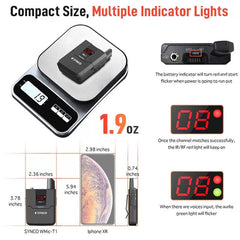Wireless Lavalier Microphone System Lapel Video Mic 16 Channel Max 50m Transmission Range for Camera and Smartphones