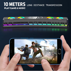 Bluetooth Wireless Game Speaker Soundbar USB 3D Stereo Subwoofer AUX FM Home Clock Indoor Sound Bar Computer Loudspeaker