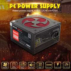 1000W ATX 12V 2.31 PC Power Supply PFC INTEL ATX12V 2.31 8PIN+2x6PIN LED Fan Computer