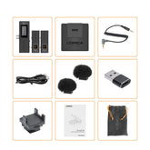 2.4G Wireless Multifunction Dual Channel Conference Stereo USB Microphone for Smartphone DSLR Camera
