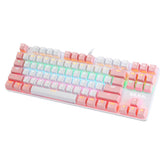 Wired Mechanical Gaming Keyboard 87 Keys Swtich Hot Swappable Dual Color Design With LED Lighting Effect For Gaming Office