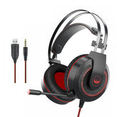 Gaming Headset Wired 3.5mm Jack 50mm Bass Stereo Sound LED Light Headphone with Mic for PS3/4 Computer PC Gamer