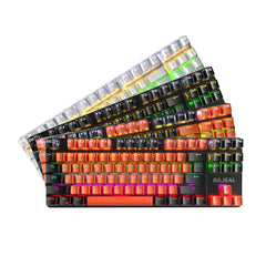 Mechanical Keyboard 87 Keys USB Wired Hot Swappable Blue Swtich Colorful LED Backlight Gaming Keyboard for Gaming Typing Office