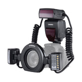 TTL Macro Flash Speedlite for Canon with 2pcs Flash Head and 4pcs Adapter Rings