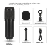 Adjustable Studio Mic USB Condenser Sound Recording Microphone With Stand for Live Broadcast Podcasting