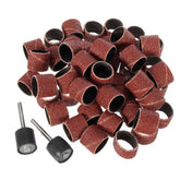 100Pcs 80-600 Grit Sanding Sandpaper Sleeves with 2 Sanding Drum Mandrels Fit Dremel Rotary Tools