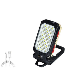 LED COB Rechargeable Magnetic Work Light Portable Flashlight Waterproof Camping Lantern Magnet Design with Power Display