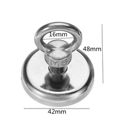 42mm 68kg Neodymium Recovery Magnet Metal Detector Eyebolt Circular Ring