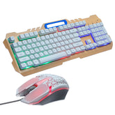 Wired Mechanical Keyboard & Mouse Set 104 Keys RGB Backlight Gaming Keyboard with Phone Holder 1600dpi Mouse