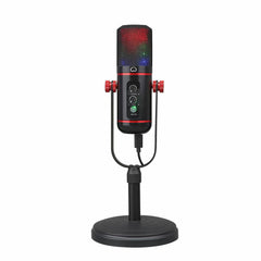 USB Microphone with RGB Breathing Light Capacitive for Live Streaming Recording Studio