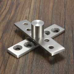2pcs 360 Degree Door Pivot Hinge Hardware Silver 74mm Length