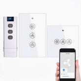 WiFi RF433 Smart Ceiling Fan Switch Smart Life/Tuya App 2/3 Way Control Wireless Remote Control Works with Alexa and Google