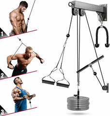3-in-1 Pulley System Fitness Equipment Multifunction Biceps Triceps Hand Strength Trainning Home Gym Sport Exercise