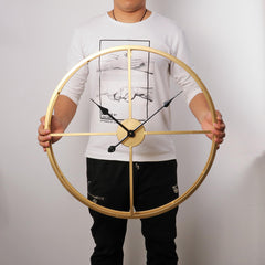 50CM/60CM Double Layer Wall Clock Creative Living Room Round Vintage Wrought Iron Wall Clock