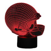Colorful Rugby Hat 3D Touch Control USB LED Desk Table Light Night Lamp