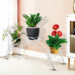 Curved Flower Rack Metal Flower Stand Plant Stand Balcony Garden Flower Plant Stand Bonsai Display Shelf