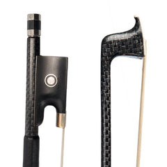Master Silver Silk Braided Carbon Fiber Bow Sheepskin Grip Ebony Frog 4/4 Size Fiddle Bow
