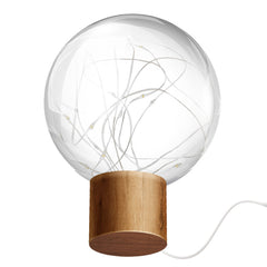 5V LED Warm White Fairy Star Globe Night Light Wood Retro USB Desk Table Decoration Lights