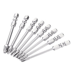 8Pcs 75mm/100mm Length Impact Phillips Screwdriver Bit High Torque Cross Screwdriver Bit S2 Strong Magnetic Screwdriver Bit