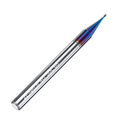 4pcs 2 Flutes HRC65 Milling Cutter 0.5-0.9mm Nano Blue Coating Carbide End Mill