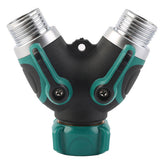 3/4 Inch Garden Hose 2 Way Splitter Valve Water Pipe Faucet Connector US Standard Thread