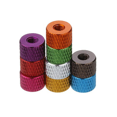 M4AN5 10Pcs M4 Blind Hole Thread Aluminum Alloy Knurled Thumb Nut Hand-Tight Screw Nut Multi-Color