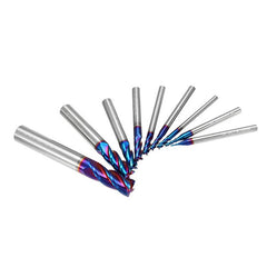 9pcs 1-10mm 4 Flutes Tungsten Carbide Milling Cutter HRC65 Blue NACO Coated Milling Cutter CNC Tool