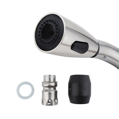 Electroplating Process Kitchen Sink Pull Out Faucet Hot and Cold Water Tap With 2 Stainless Steel Hose